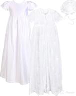 👶 baby girls baptism 3-piece set (lace mesh dress, satin gown, bonnet) for newborns to 18 months logo