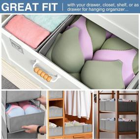 img 1 attached to 12-Pack Foldable Fabric Drawer Organizers for Clothing - Sock, Underwear, Baby Clothes, Bra, Scarf, Belt, Tie Storage - Closet Dividers in Grey