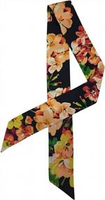 img 3 attached to Make A Statement With DOCILA'S Elegant Floral Neckerchief - Perfect As A Skinny Scarf Or Handbag Accessory