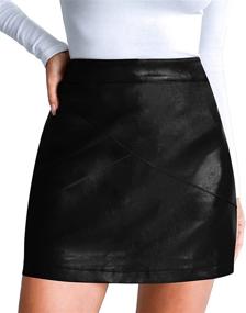 img 4 attached to MANGOPOP Womens Leather Bodycon Pencil Women's Clothing : Skirts