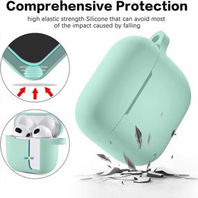 img 2 attached to Mint Green Hamile AirPods 3 Case Cover - Silicone Protective Cases With Keychain Accessories For Apple AirPod 3Rd Generation Girls Boys Women Men