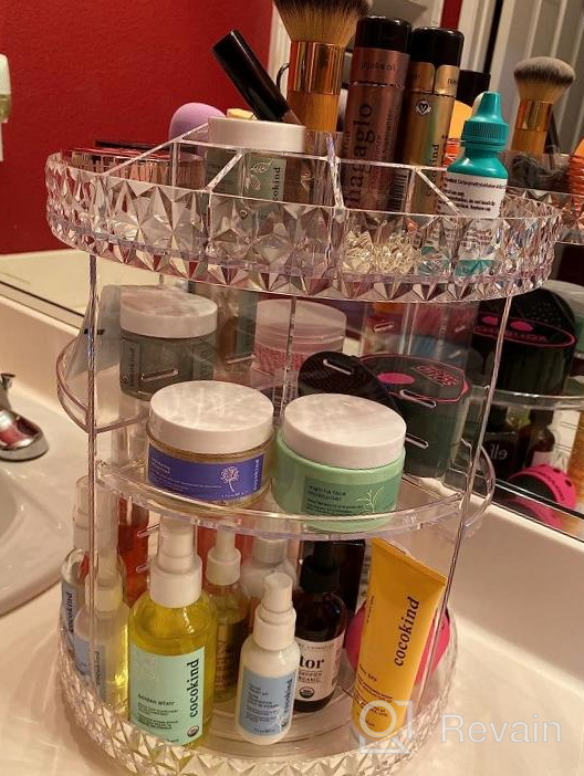 img 1 attached to Streamline Your Beauty Routine With InnSweet'S Large Capacity Rotating Makeup Organizer - 8 Layers Of Organized Bliss! review by Linda Floyd