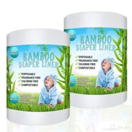 🌱 bamboo diaper liner - eco-friendly, fragrance free & chlorine free: flushable & biodegradable cloth diaper liners (100 sheets per roll) логотип