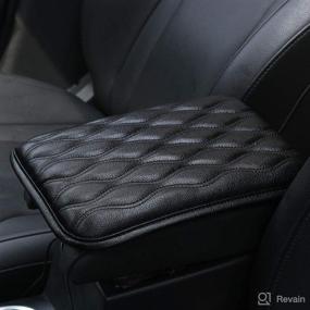 img 4 attached to 🚗 EGBANG Auto Center Console Cover, Armrest Pads in PU Leather, Car Armrest Seat Box Pad Cushion Protector with Universal Fit (Black)