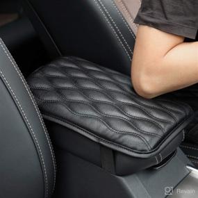 img 3 attached to 🚗 EGBANG Auto Center Console Cover, Armrest Pads in PU Leather, Car Armrest Seat Box Pad Cushion Protector with Universal Fit (Black)