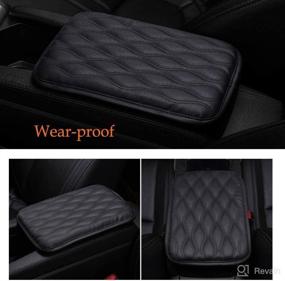 img 2 attached to 🚗 EGBANG Auto Center Console Cover, Armrest Pads in PU Leather, Car Armrest Seat Box Pad Cushion Protector with Universal Fit (Black)