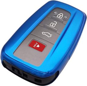 img 2 attached to 🔒 Protective Blue TPU Case for Toyota Camry Avalon C-HR Prius RAV4 Corolla Key Fob - 2018-2021 Models