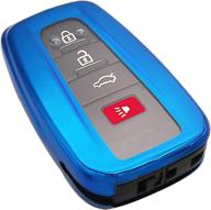 🔒 protective blue tpu case for toyota camry avalon c-hr prius rav4 corolla key fob - 2018-2021 models логотип