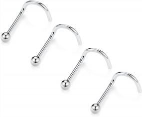 img 4 attached to GAGABODY G23 Titanium Nose Ring Hoop 20G 18G Nose Rings Studs Screw L-Shaped Nose Hoop Nose Stud Tragus Cartilage Helix Earrings Hoop Nose Piercing Jewelry
