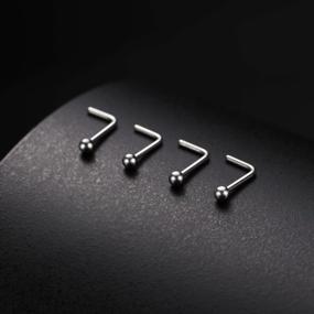 img 3 attached to GAGABODY G23 Titanium Nose Ring Hoop 20G 18G Nose Rings Studs Screw L-Shaped Nose Hoop Nose Stud Tragus Cartilage Helix Earrings Hoop Nose Piercing Jewelry