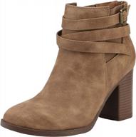 women's chic chunky heel booties: toetos chicago ankle booties logo