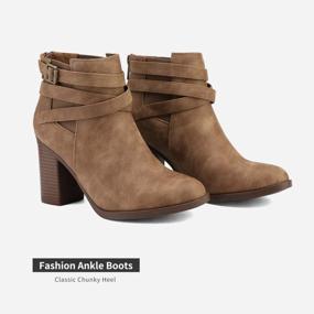 img 3 attached to Women'S Chic Chunky Heel Booties: TOETOS Chicago Ankle Booties