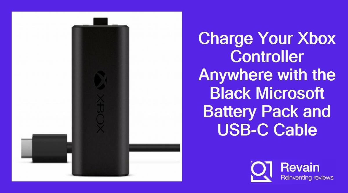 Charge Your Xbox Controller Anywhere with the Black Microsoft Battery Pack and USB-C Cable