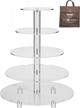jusalpha large 5-tier acrylic round wedding cake stand/ cupcake stand tower/ dessert stand/ pastry serving platter/ food display stand (5rf) logo