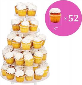 img 2 attached to Jusalpha Large 5-Tier Acrylic Round Wedding Cake Stand/ Cupcake Stand Tower/ Dessert Stand/ Pastry Serving Platter/ Food Display Stand (5RF)