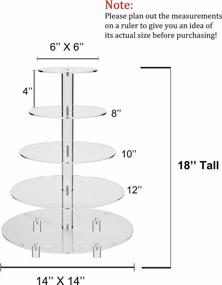 img 1 attached to Jusalpha Large 5-Tier Acrylic Round Wedding Cake Stand/ Cupcake Stand Tower/ Dessert Stand/ Pastry Serving Platter/ Food Display Stand (5RF)
