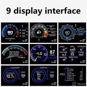 img 1 attached to Car HUD OBD2 GPS Dual System Speedometer with Clear Fault Code, Odometer, Turbine Pressure, Oil/Water Temperature Meter, Brake Test, Overspeed Alarm, HD LCD Display Screen