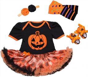 img 4 attached to Набор из 4 платьев-пачек для Хэллоуина для маленьких девочек | Боди Chiximaxu Maxu