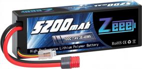 img 4 attached to Высокопроизводительная батарея Zeee 7,4 В 100C 5200 мАч 2S Lipo с разъемом Deans T и корпусом для радиоуправляемого автомобиля, грузовика, багги, подходит для гоночных моделей Losi в масштабе 1/10