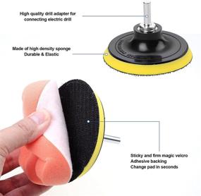 img 2 attached to 🚗 Enhance Car's Shine with OCR 10-Piece 4-inch Car Polishing Pad Kit – Sponge and Wool Pads with M10 Drill Adapter - Ultimate Car Buffer Polisher Kit for Polishing, Waxing, and Sealing Glaze