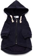 🐾 ellie dog wear navy blue adventure zip up dog hoodie with pockets & adjustable drawstring hood - sizes xxs to xl - comfortable & versatile premium dog hoodies логотип