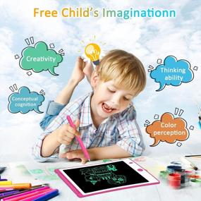 img 2 attached to JefDiee LCD Writing Tablet: Interactive Electronic Learning Toy For Kids And Toddlers