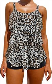 img 4 attached to Get Summer-Ready With OMKAGI Women'S Tribal Print Tankini Swimdress And Boyshort Combo