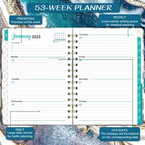 img 2 attached to 2023 Weekly Monthly Planner With Elastic Closure, Inner Pocket, & Coated Tabs - January To December 2023, 6.4"X 8.5