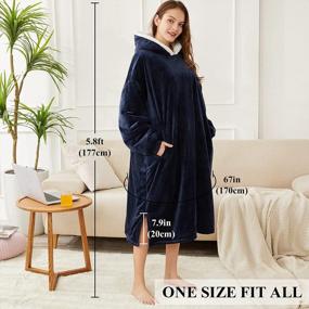 img 2 attached to Stay Cozy and Stylish with LetsFunny Oversized Sweatshirt Blanket in Navy - Perfect for Men, Women, and Teens!