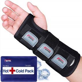 img 4 attached to Wrist Brace Carpal Tunnel Support Splint, Adjustable Straps Hot/Ice Pack Hand Brace For Women And Men Right Hand Small/Medium Tendinitis Arthritis Pain Relief