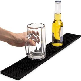 img 3 attached to 24X4 Rubber Bar Top Spill Mat: Professional Non-Slip Drink Mixing Service For Industrial & Home Kitchen Counters (Red, 3)