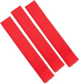 img 4 attached to 24X4 Rubber Bar Top Spill Mat: Professional Non-Slip Drink Mixing Service For Industrial & Home Kitchen Counters (Red, 3)