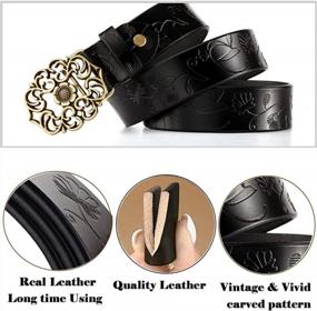 img 1 attached to Stylish Vintage Leather Belts For Women: ALAIX Wide Waist Belts For Dress Jeans And More