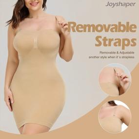 img 3 attached to Seamless Strapless Body Shaper Slip Camisole With Tummy Control For Women - JOYSHAPER