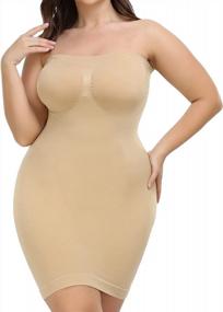 img 4 attached to Seamless Strapless Body Shaper Slip Camisole With Tummy Control For Women - JOYSHAPER