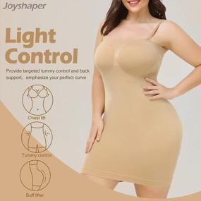 img 2 attached to Seamless Strapless Body Shaper Slip Camisole With Tummy Control For Women - JOYSHAPER
