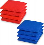 set of 8 weather-resistant cornhole bean bags by barcaloo - duck cloth, regulation size, and weight logo