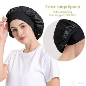 img 1 attached to 🎀 Mommesilk Premium Elastic Sleeping Bonnet: Ultimate Personal Care in Bath & Bathing Accessories