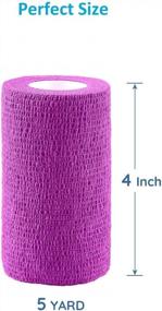 img 3 attached to Self-Adhesive Non-Woven Pet Wrap Tape For Dogs, Paws, Wounds & First Aid Cohesive Gauze - WePet 3 Rolls 4 Inch.