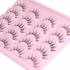 img 4 attached to Get The Perfect Cat Eye With Lanflower'S Manga Lashes - Japanese Cosplay Eyelashes With 3D Fluffy Wispy Natural Look