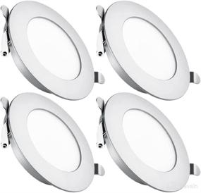 img 4 attached to 💡 12V LED Puck Light RV Boat Interior Ceiling Light 12 Volt Down Light - Perfect for Camper Van, Truck, Trailer - Kitchen Under Cabinet Downlight - 3-1/4” Flush Mount, 285 Lumens - Pack of 4 (Silver / Cool White)