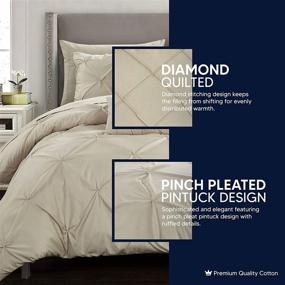 img 2 attached to Chic Home Hannah Queen Comforter Set - Elegant Pinch Pleated Ruffled Pintuck Bedding with Sheet Set and Decorative Pillows - Taupe Queen Size