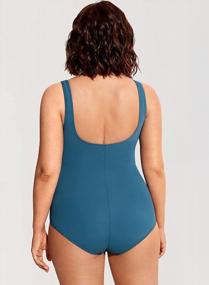 img 3 attached to DELIMIRA Plus Size Women'S One Piece Swimsuit Modest Bathing Suit