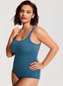 img 2 attached to DELIMIRA Plus Size Women'S One Piece Swimsuit Modest Bathing Suit
