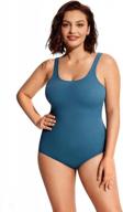 delimira plus size women's one piece swimsuit modest bathing suit logo