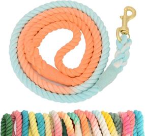 img 4 attached to Samhogrin 5FT Dog Rope Leash: Cotton Ombre Soft Handle 🐾 for Training & Heavy Duty Traction - Multicolor Braided for Medium/Large Dogs