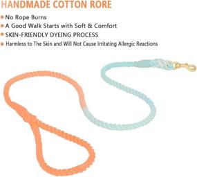 img 2 attached to Samhogrin 5FT Dog Rope Leash: Cotton Ombre Soft Handle 🐾 for Training & Heavy Duty Traction - Multicolor Braided for Medium/Large Dogs