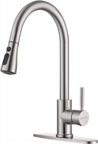 img 4 attached to Stainless Steel Single-Handle Kitchen Faucet With Pull-Down Sprayer And Pull-Out Option - Ideal For Kitchen Sinks, High-Quality Faucets