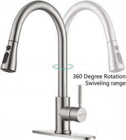 img 3 attached to Stainless Steel Single-Handle Kitchen Faucet With Pull-Down Sprayer And Pull-Out Option - Ideal For Kitchen Sinks, High-Quality Faucets