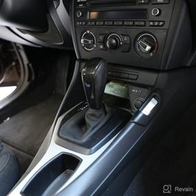 img 2 attached to YIWANG Car Center Gear Shift Head Cover Trim For BMW E48 E61 E64 E65 E85 E86 E53 E81 E82 E87 E90 E91 E92 E93 F01 E87 1 Series 5 Door Hatchback (ABS-Black Wood Grain)